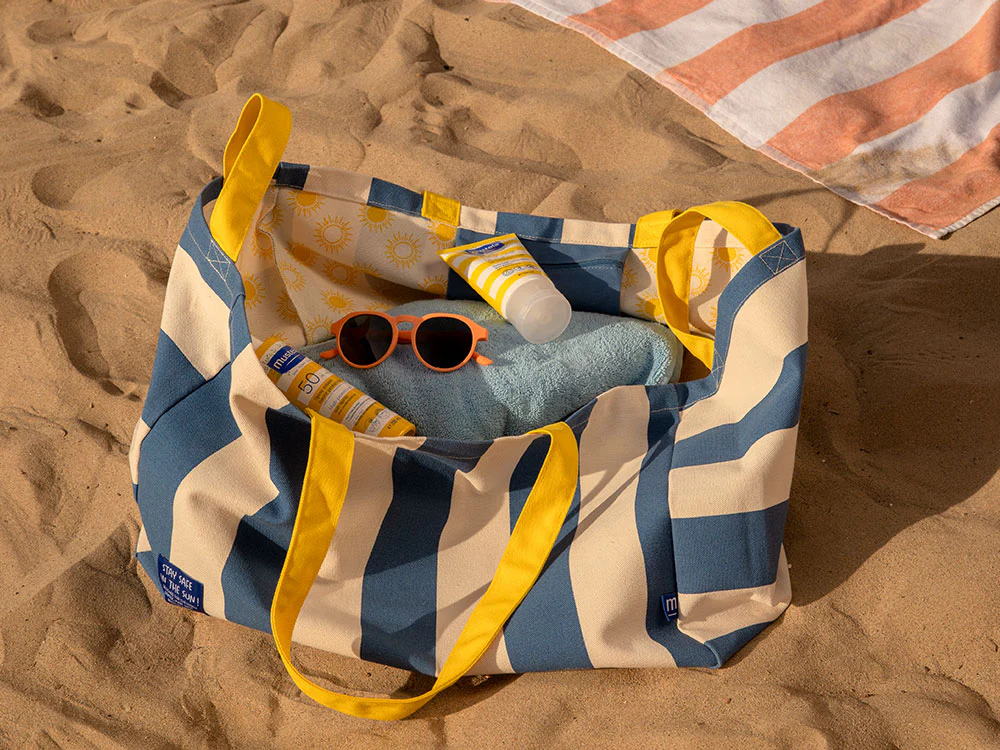 Sac de plage en coton à rayures - Image 3